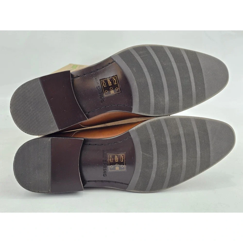 Call It Spring Hudsen-220 Dress Shoes Mens 8 Cognac Vegan Leather -New‎